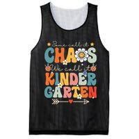 Groovy Some Call It Chaos We Call It Kindergarten Teachers Mesh Reversible Basketball Jersey Tank