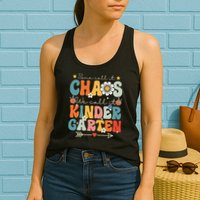Groovy Some Call It Chaos We Call It Kindergarten Teachers Womens Tank Top