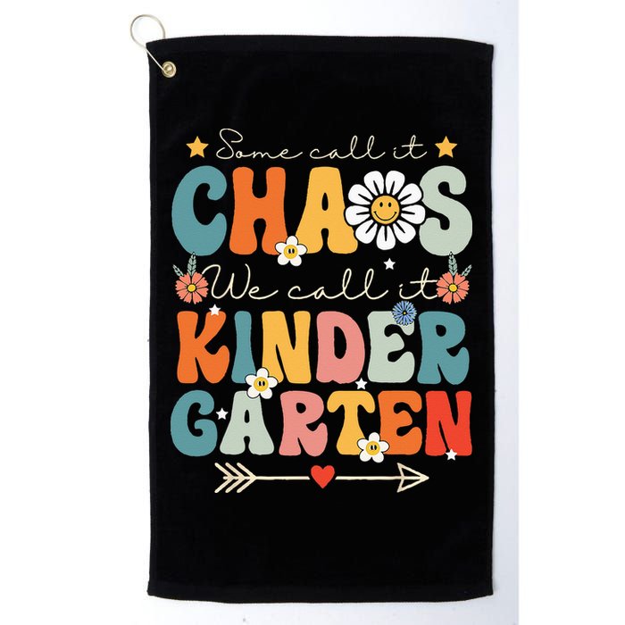 Groovy Some Call It Chaos We Call It Kindergarten Teachers Golf Towel