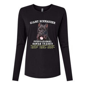 Giant Schnauzer Cropped Professional Human Trainer Cute Dog Womens Cotton Relaxed Long Sleeve T-Shirt