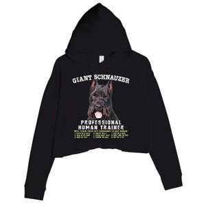 Giant Schnauzer Cropped Professional Human Trainer Cute Dog Crop Fleece Hoodie