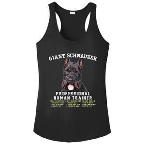 Giant Schnauzer Cropped Professional Human Trainer Cute Dog Ladies PosiCharge Competitor Racerback Tank