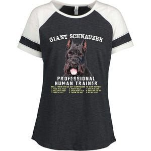 Giant Schnauzer Cropped Professional Human Trainer Cute Dog Enza Ladies Jersey Colorblock Tee