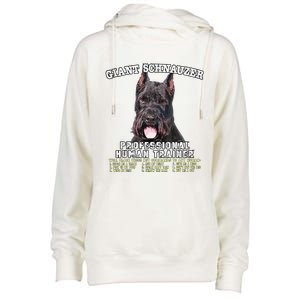 Giant Schnauzer Cropped Professional Human Trainer Cute Dog Womens Funnel Neck Pullover Hood