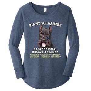 Giant Schnauzer Cropped Professional Human Trainer Cute Dog Women's Perfect Tri Tunic Long Sleeve Shirt