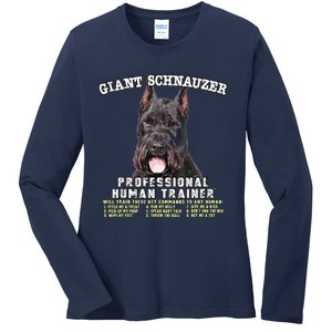 Giant Schnauzer Cropped Professional Human Trainer Cute Dog Ladies Long Sleeve Shirt