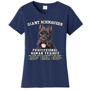 Giant Schnauzer Cropped Professional Human Trainer Cute Dog Women's T-Shirt