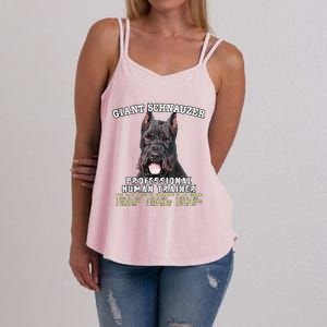 Giant Schnauzer Cropped Professional Human Trainer Cute Dog Women's Strappy Tank