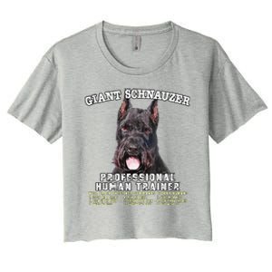 Giant Schnauzer Cropped Professional Human Trainer Cute Dog Women's Crop Top Tee