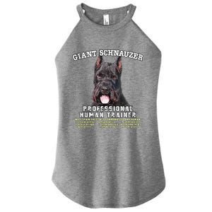 Giant Schnauzer Cropped Professional Human Trainer Cute Dog Women's Perfect Tri Rocker Tank