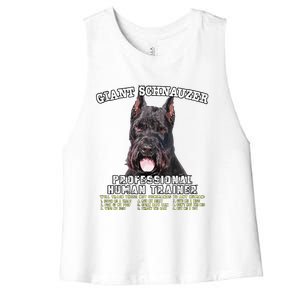 Giant Schnauzer Cropped Professional Human Trainer Cute Dog Women's Racerback Cropped Tank