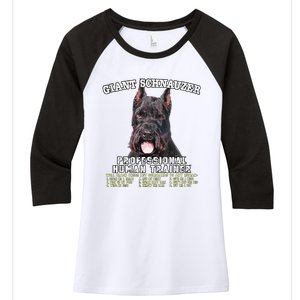 Giant Schnauzer Cropped Professional Human Trainer Cute Dog Women's Tri-Blend 3/4-Sleeve Raglan Shirt