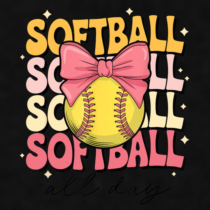 Groovy Softball Coquette Bow Softball Lover Softball All Day  Ladies PosiCharge Tri-Blend Wicking Tank