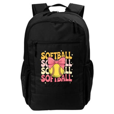 Groovy Softball Coquette Bow Softball Lover Softball All Day  Backpack