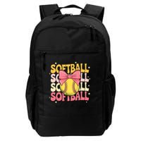 Groovy Softball Coquette Bow Softball Lover Softball All Day  Backpack