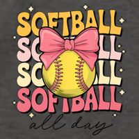 Groovy Softball Coquette Bow Softball Lover Softball All Day  Vector Backpack