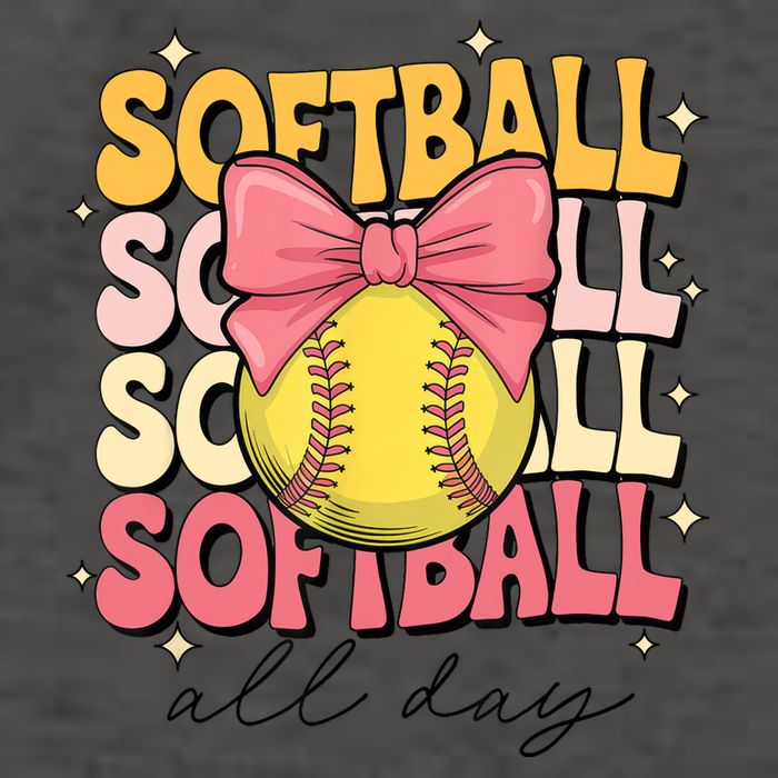 Groovy Softball Coquette Bow Softball Lover Softball All Day  Vector Backpack