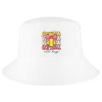 Groovy Softball Coquette Bow Softball Lover Softball All Day  Cool Comfort Performance Bucket Hat