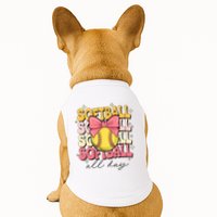 Groovy Softball Coquette Bow Softball Lover Softball All Day  Doggie Tank