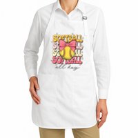 Groovy Softball Coquette Bow Softball Lover Softball All Day  Apron