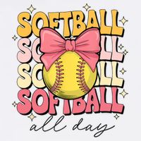 Groovy Softball Coquette Bow Softball Lover Softball All Day  Sustainable Bucket Hat