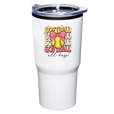 Groovy Softball Coquette Bow Softball Lover Softball All Day  Tumbler