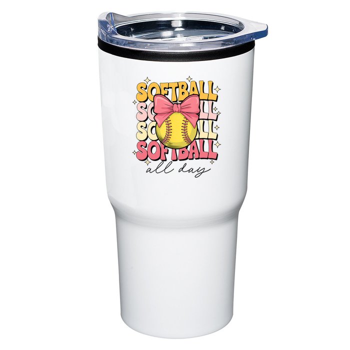 Groovy Softball Coquette Bow Softball Lover Softball All Day  Tumbler