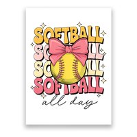 Groovy Softball Coquette Bow Softball Lover Softball All Day  Poster