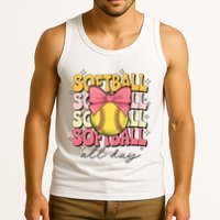 Groovy Softball Coquette Bow Softball Lover Softball All Day  Tank Top