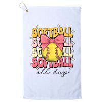 Groovy Softball Coquette Bow Softball Lover Softball All Day  Golf Towel