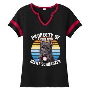 Giant Schnauzer Cropped Retro Property Of Cute Dog Ladies Halftime Notch Neck Tee