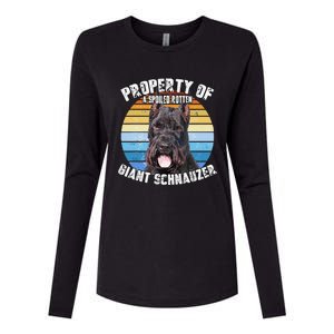 Giant Schnauzer Cropped Retro Property Of Cute Dog Womens Cotton Relaxed Long Sleeve T-Shirt