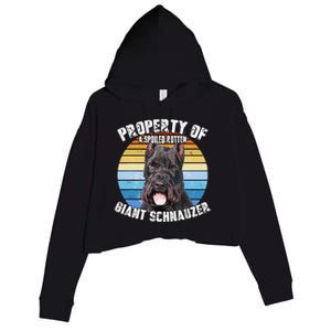 Giant Schnauzer Cropped Retro Property Of Cute Dog Crop Fleece Hoodie