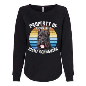 Giant Schnauzer Cropped Retro Property Of Cute Dog Womens California Wash Sweatshirt