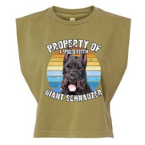 Giant Schnauzer Cropped Retro Property Of Cute Dog Garment-Dyed Women's Muscle Tee