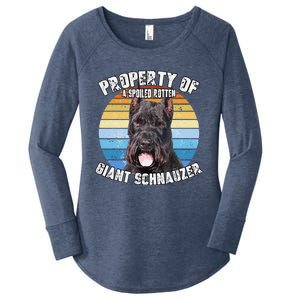 Giant Schnauzer Cropped Retro Property Of Cute Dog Women's Perfect Tri Tunic Long Sleeve Shirt