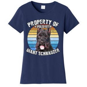 Giant Schnauzer Cropped Retro Property Of Cute Dog Women's T-Shirt