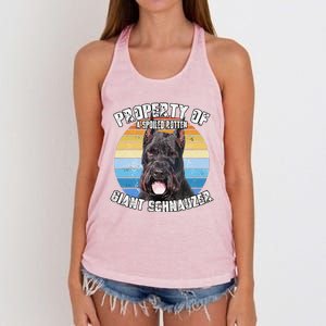 Giant Schnauzer Cropped Retro Property Of Cute Dog Women's Knotted Racerback Tank