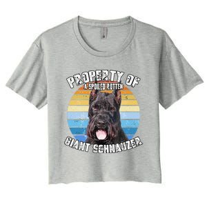 Giant Schnauzer Cropped Retro Property Of Cute Dog Women's Crop Top Tee