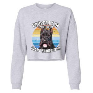 Giant Schnauzer Cropped Retro Property Of Cute Dog Cropped Pullover Crew