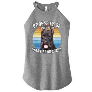 Giant Schnauzer Cropped Retro Property Of Cute Dog Women's Perfect Tri Rocker Tank