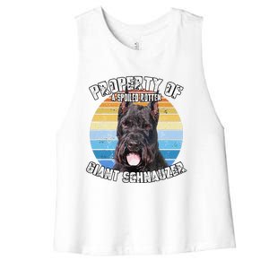 Giant Schnauzer Cropped Retro Property Of Cute Dog Women's Racerback Cropped Tank