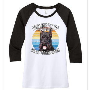 Giant Schnauzer Cropped Retro Property Of Cute Dog Women's Tri-Blend 3/4-Sleeve Raglan Shirt