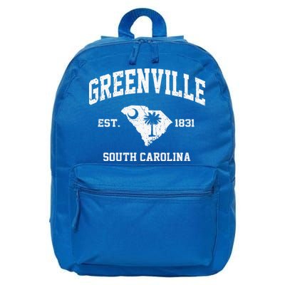 Greenville South Carolina SC Vintage State Athletic Style 16 in Basic Backpack