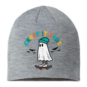 Ghost Skateboard Creep It Real Retro Halloween Skater Sustainable Beanie