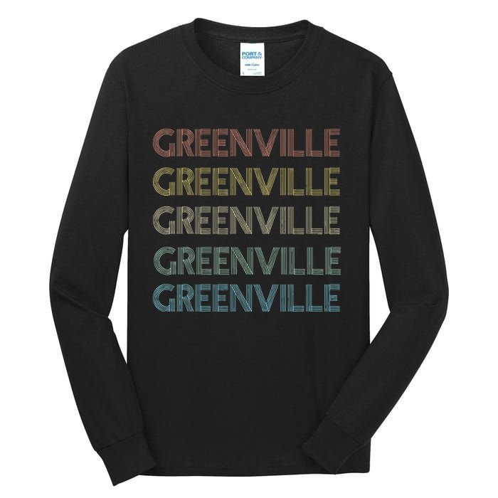 Greenville South Carolina Pride Vintage State Tall Long Sleeve T-Shirt