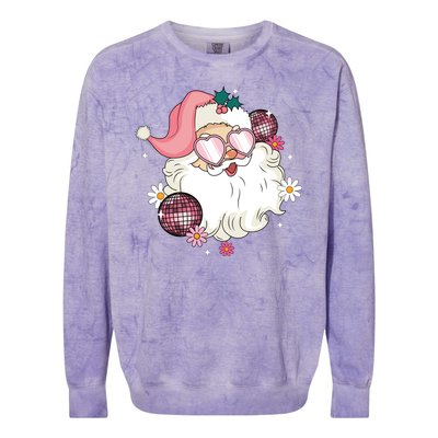 Groovy Santa Claus Disco Christmas Holiday Colorblast Crewneck Sweatshirt