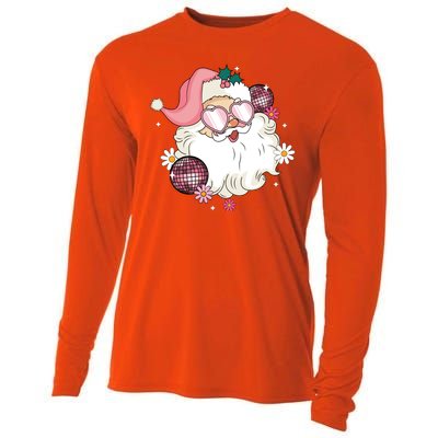 Groovy Santa Claus Disco Christmas Holiday Cooling Performance Long Sleeve Crew