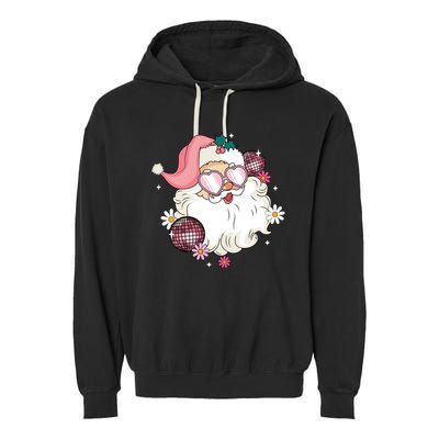 Groovy Santa Claus Disco Christmas Holiday Garment-Dyed Fleece Hoodie