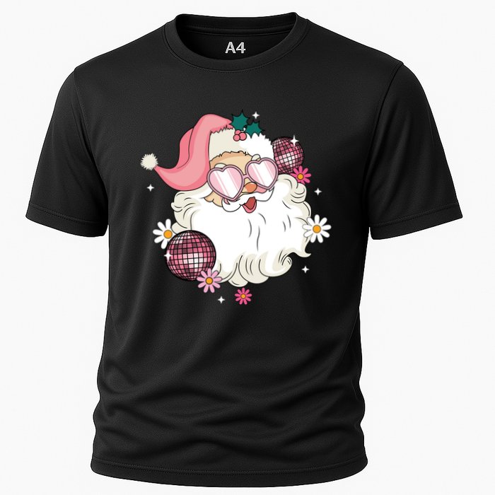 Groovy Santa Claus Disco Christmas Holiday Cooling Performance Crew T-Shirt